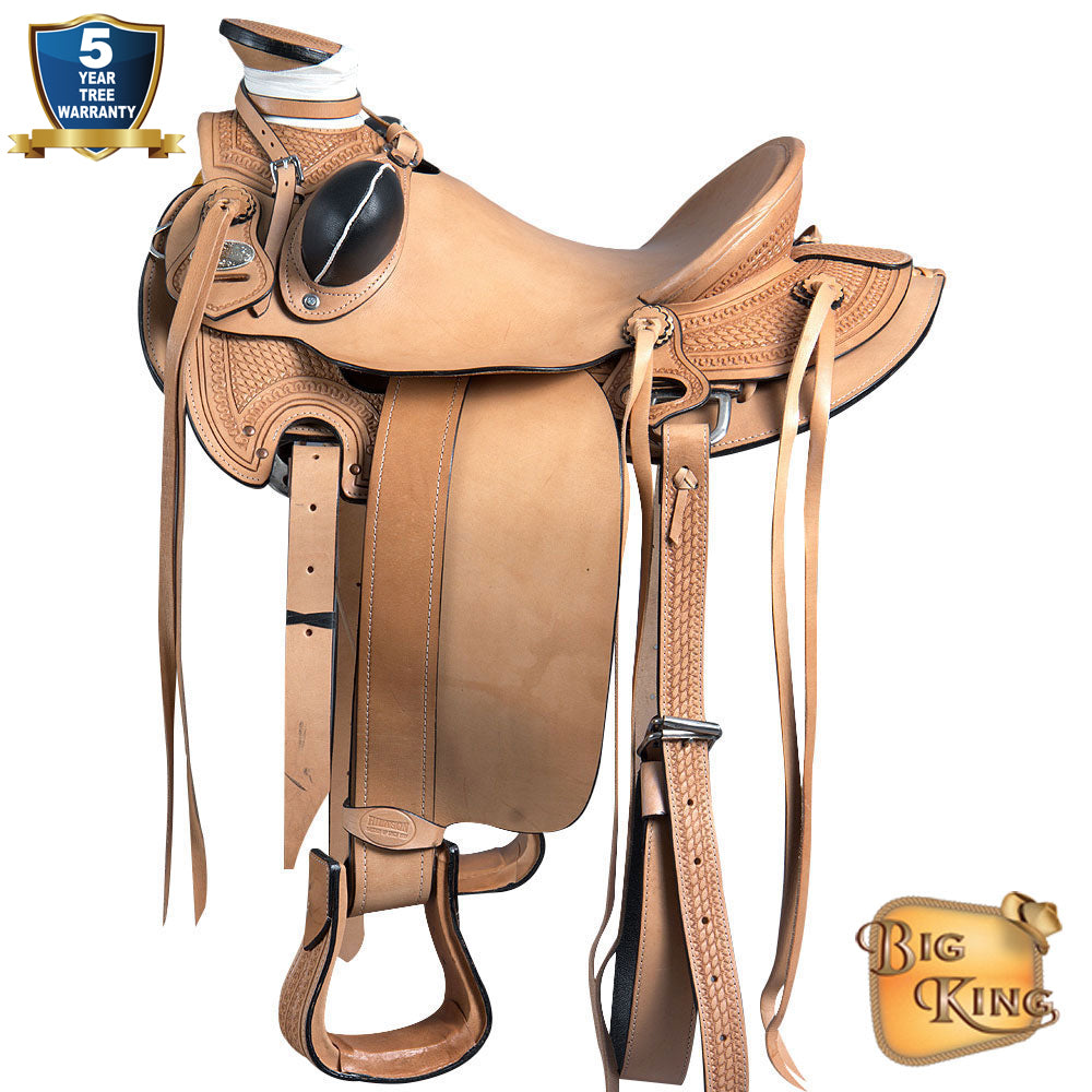 Western Horse Wade Saddle American Leather Ranch Roping Light Tan Hilason