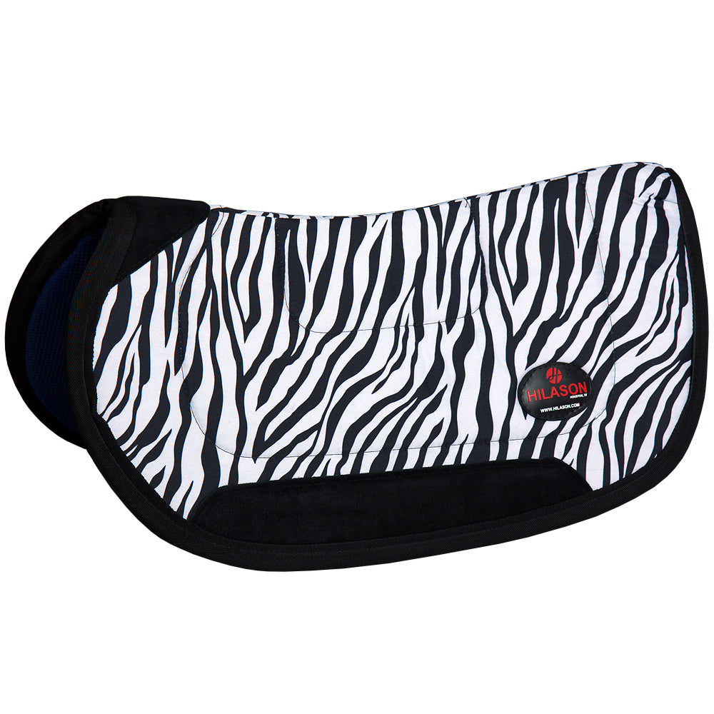 28X26 Zebra Hilason Contoured Barrel Racer Equi Lok Horse Saddle Pad Made In Usa
