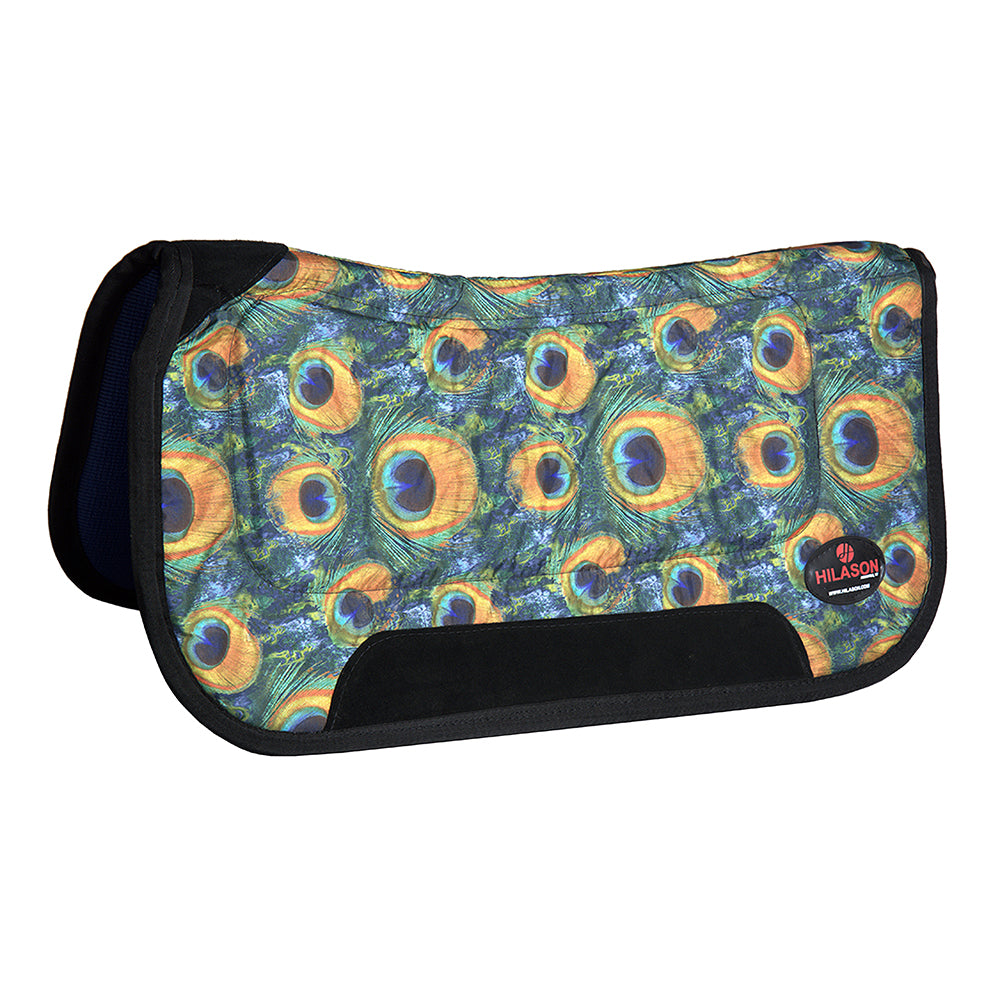 30" X 32" Hilason  Shock Absorbing Anti Slip Western Round Saddle Pad Peacock