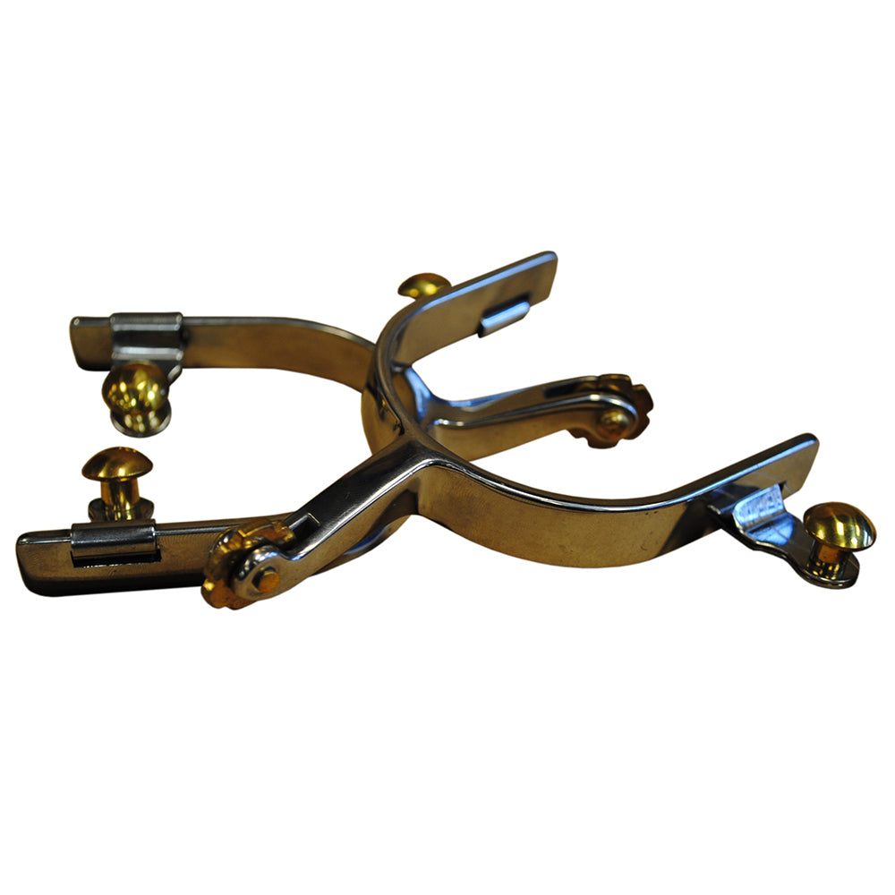Stainless Steel Ladies All Around Spurs With Solid Brass Rosebud Rowels