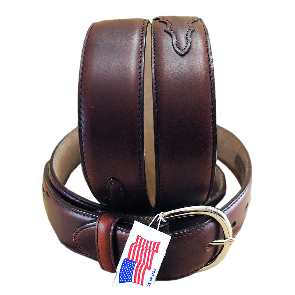 26 In Hilason Silver Creek Western Leather Mens Womens Belt Brown