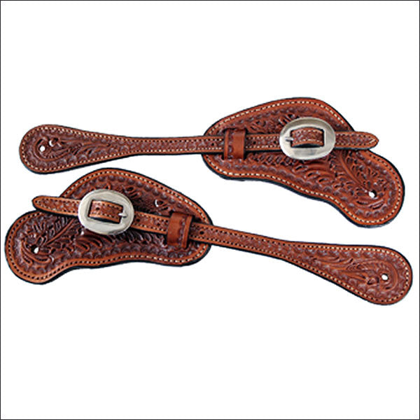 Regular Oil Acorn Tool Leather Spur Strap Stainless Steel Hardware Circle Y