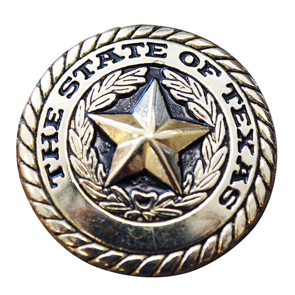 HILASON Screw Back Concho State Of Texas Star W/ Rope Edge Saddle | Western Belt Slotted Conchos