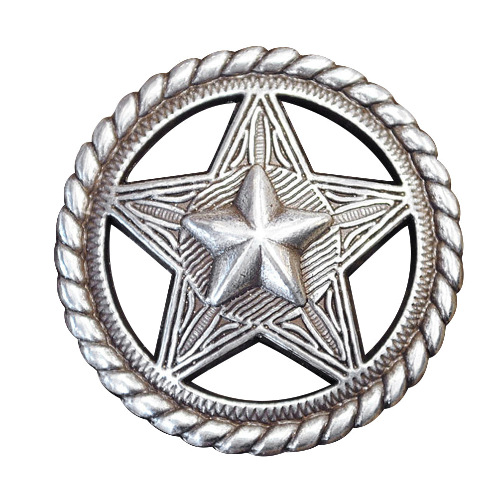 HILASON Packs Western Nickel Plated Round Conchos Color | Bridle Concho Slotted