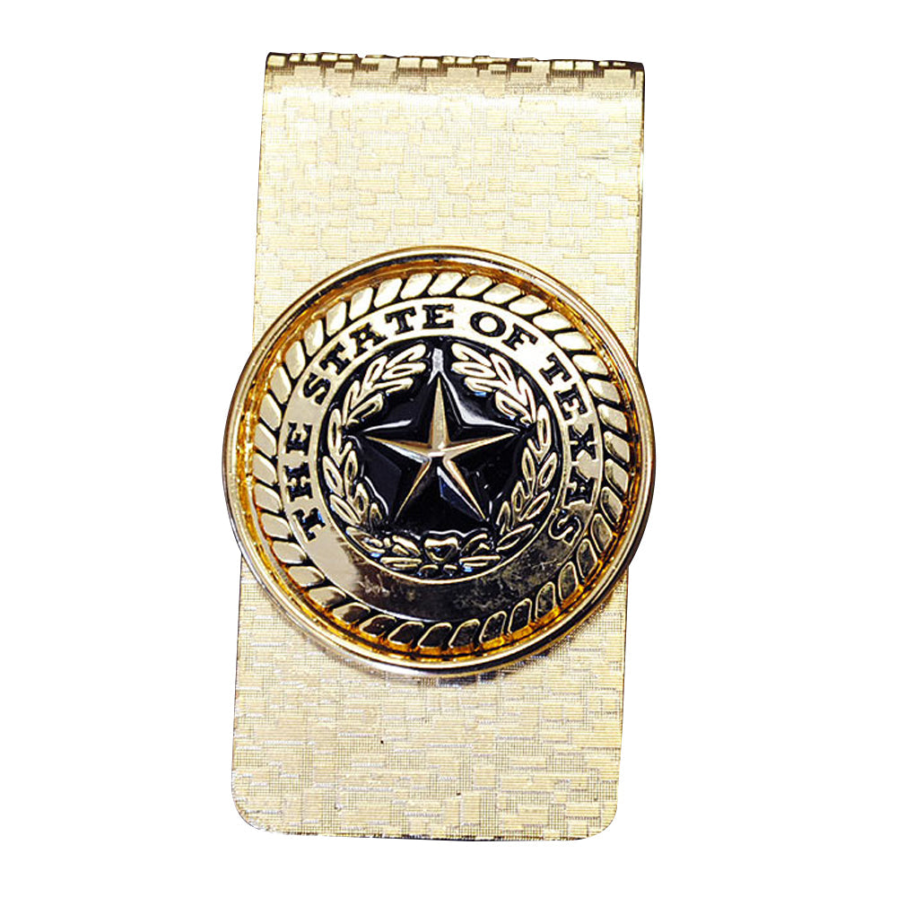 Screw Back Concho State Of Texas Star Rectangular Shaped Money Clip