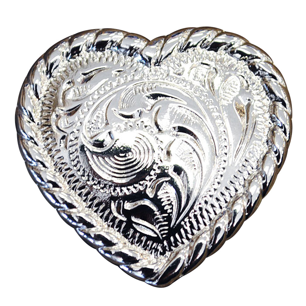 HILASON Screw Back Concho Heart Shaped W/Rope Edge Saddle Bling Black Color | Bridle Conchos | Slotted Conchos