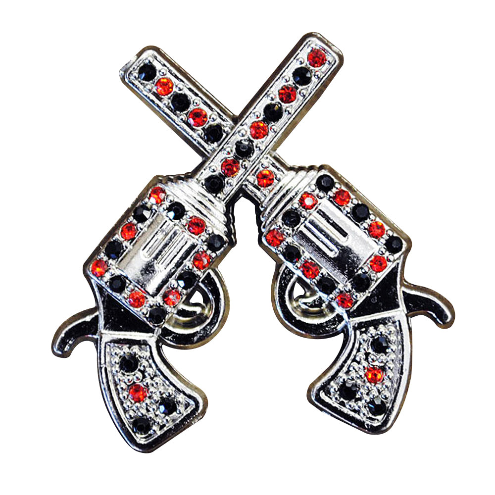 HILASON Western Screw Back Concho Crystal Bling Cross Pistol Saddle Cowgirl | Belt Slotted Conchos