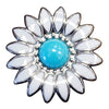Western Screw Back Concho White Enamel Stone Floral Saddle