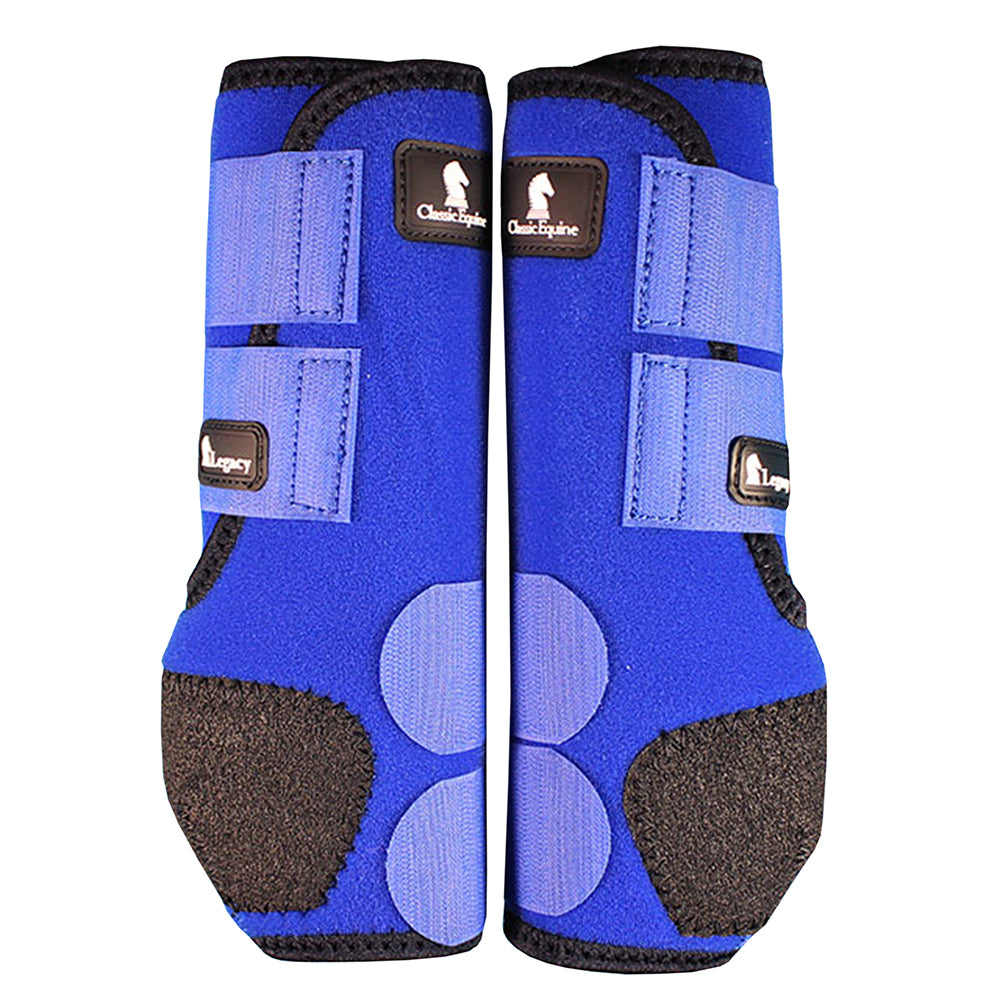 Small Blue Classic Equine Legacy System Horse Hind Leg Sport Boot Pair
