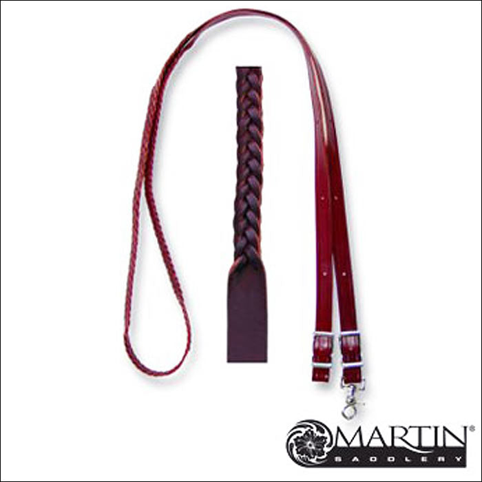 3/4 In Martin Saddlery Horse Latigo Leather Roping Rein 5 Plaits Chocolate