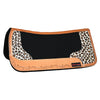 HILASON Western Wool Felt Horse Saddle Pad W/ Distressed Wear Leather | for Horses