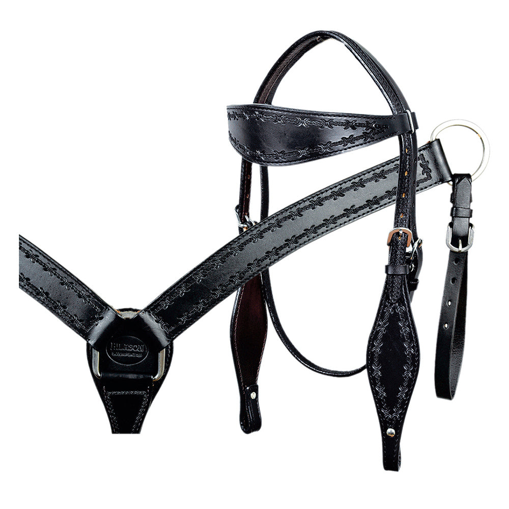 HILASON Western Horse Headstall Breast Collar Set Tack Genuine American Leather | For Horses Headstalls