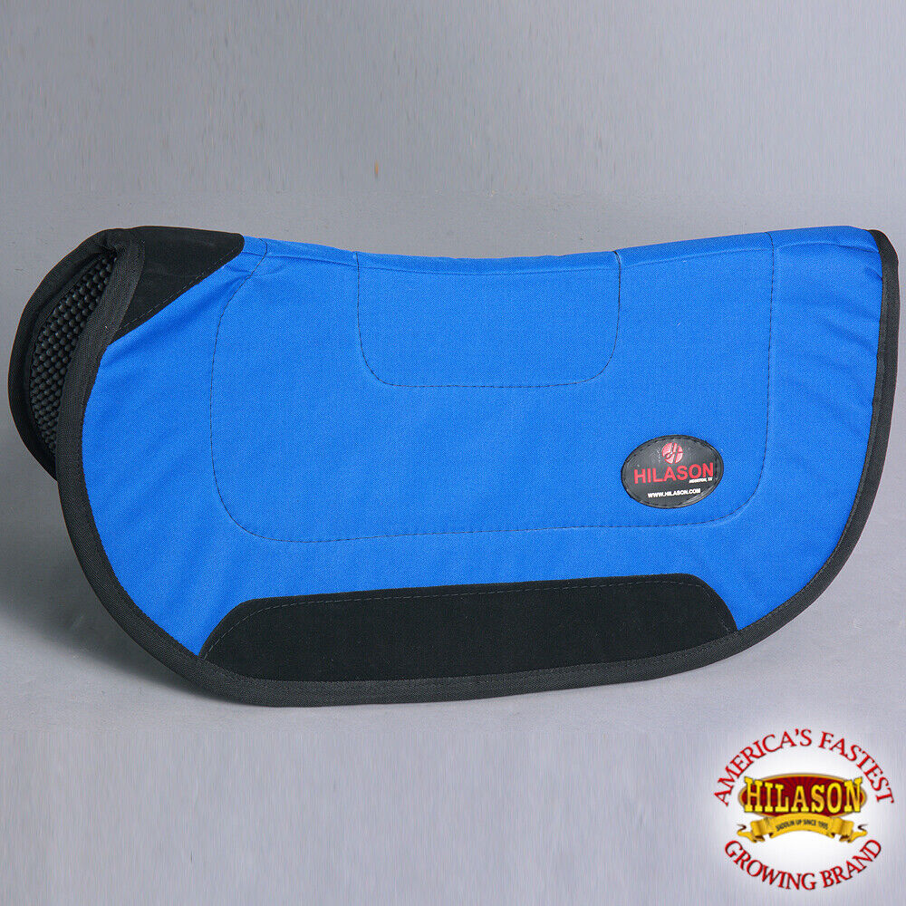 28X26 Blue Hilason Contoured Barrel Racer Horse Anti Slip Saddle Pad Made In Usa