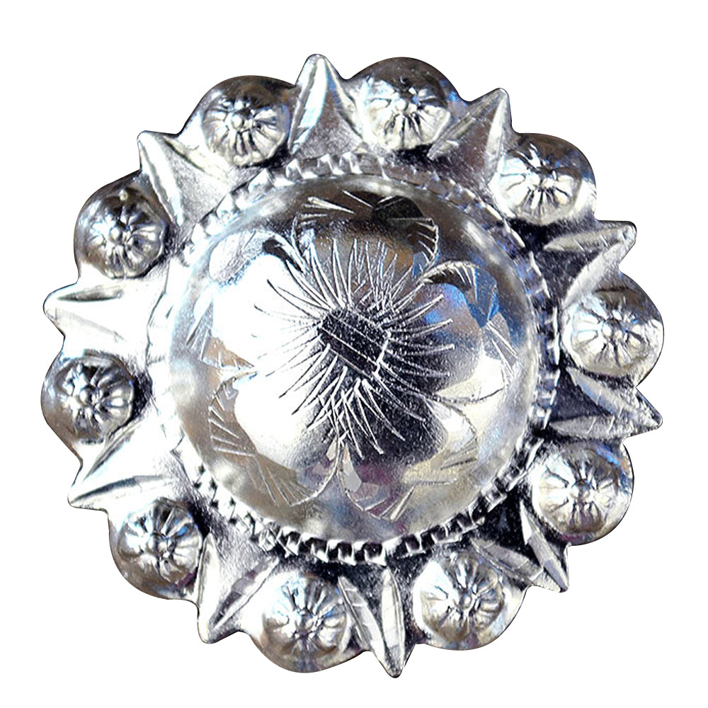 HILASON Western Screw Back Concho Silver Finish Floral Saddle Bling Color | Bridle Conchos Slotted