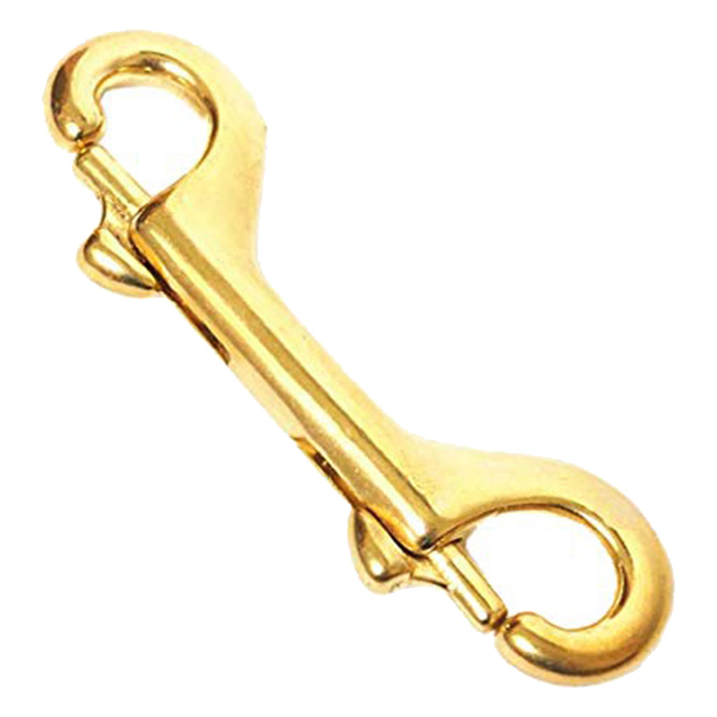 Hilason 3-1/2" Western Horse Tack Double End Snap – Heavy Duty Solid Brass Dual Bolt Snap