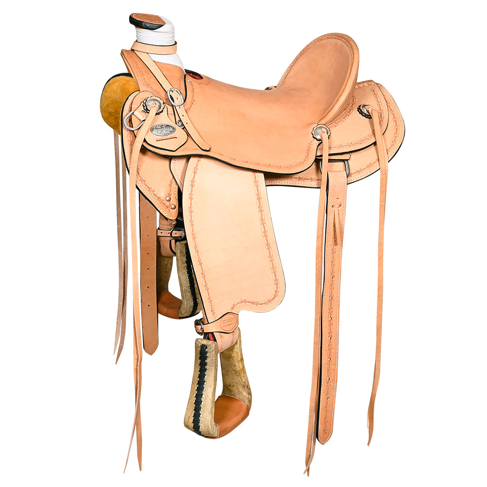 HILASON Western Horse Wade Saddle American Leather Ranch Roping Tan | Hand Tooled & For Horses