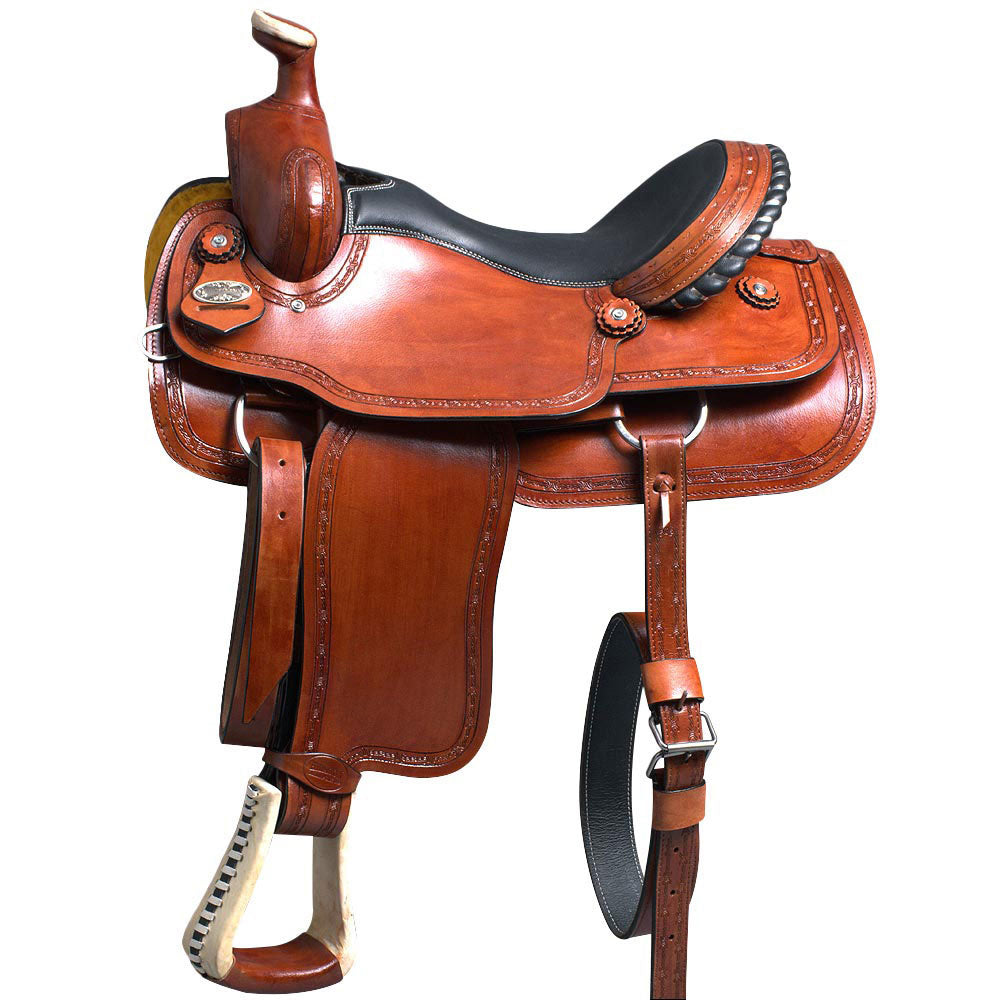 Western Horse Saddle American Leather Ranch Roping Trail Hilason Tan Kote