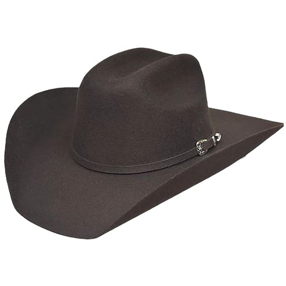 6 7/8 in Cattleman Cowboy Hat Crown Texan Stiffened Wool Felt Chocolate Brown