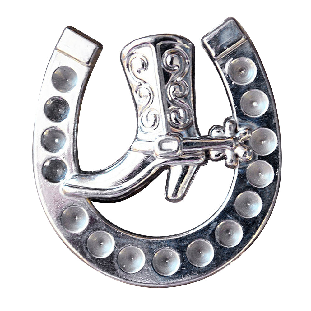 HILASON Western Screw Back Concho Nickel Finish Horse Shoe Design Saddle Cowboy | Belt Slotted Conchos