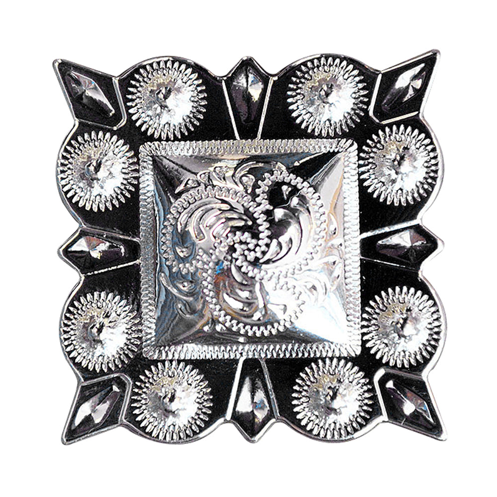 HILASON Western Screw Back Concho German Silver 1.25 In Square Cowgirl | Belt Slotted Conchos
