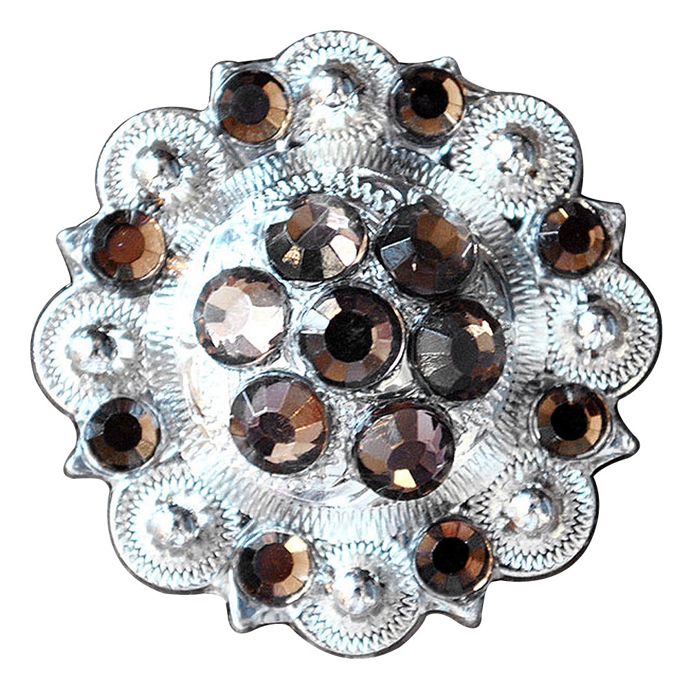 HILASON Western Berry Conchos Glass Rhinestones Bling 1.5" Tack Cowgirl Brown Color | Slotted Concho