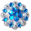 HILASON Western Berry Conchos Glass Rhinestones Bling Tack Cowgirl Capri Blue Color | Concho Belt Slotted