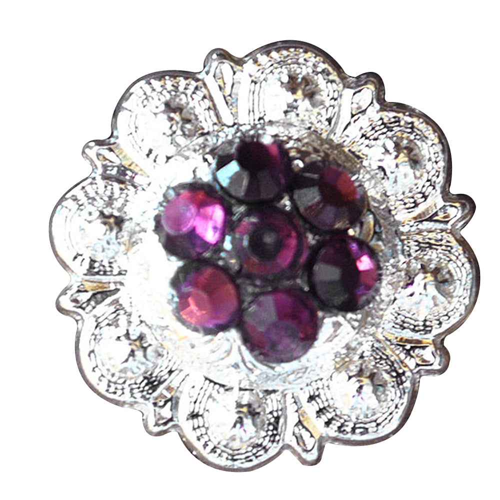 HILASON Western Screw Back Concho Crystal Amethyst Berry Saddle Bling Cowgirl | Belt Slotted Conchos