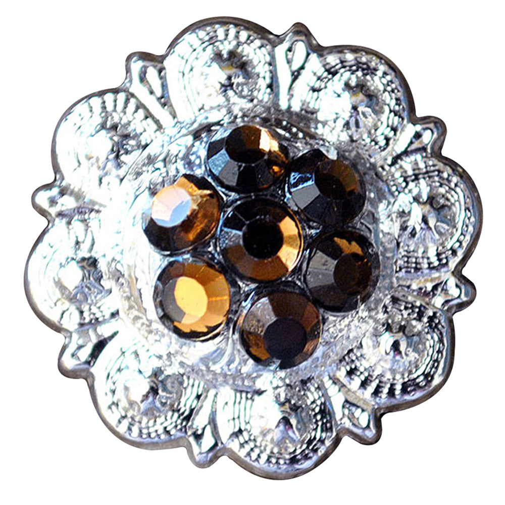 HILASON Western Screw Back Concho Crystal Berry Brown Saddle Bling Cowgirl | Belt Slotted Conchos