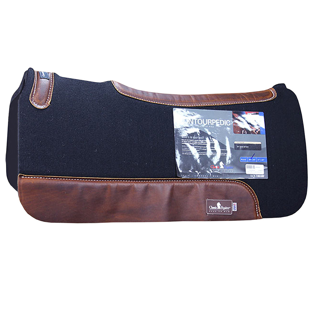 30 X Inch Classic Equine Contourpedic Western Horse Saddle Pad Black
