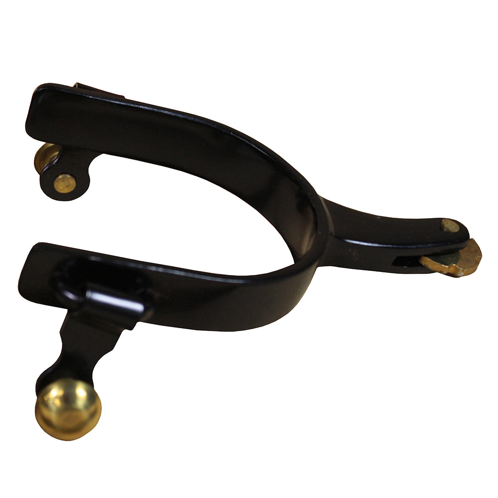 HILASON BS Youth Barrel Racing Spurs 1/2" Band Side Lay Shank SB Rowels & Buttons