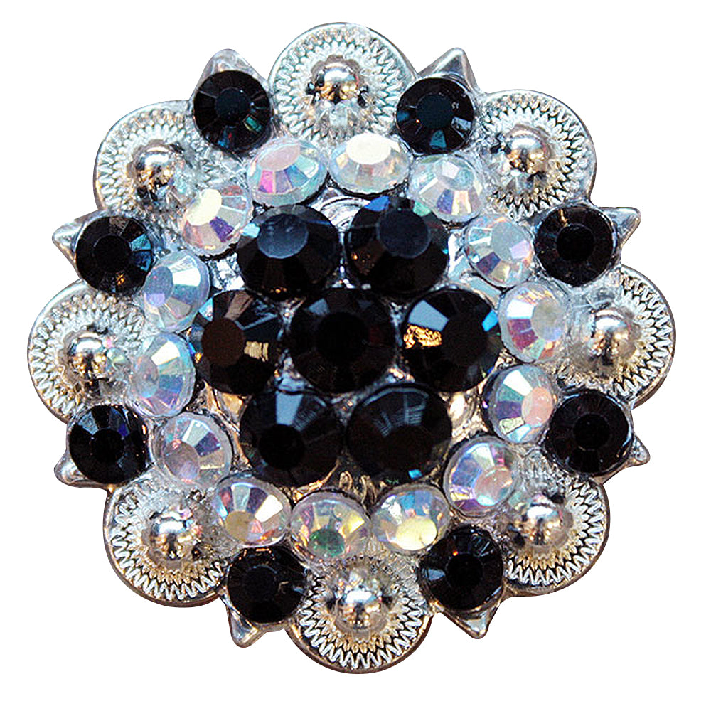 HILASON Western Style Crystal Silver Berry Rhinestone Headstall Saddle Breast Collars Concho Black | Bling