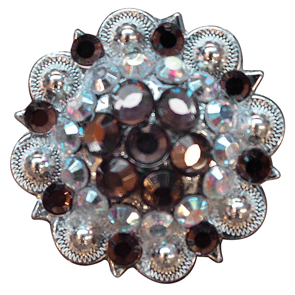 HILASON Brown Ab Crystals Berry Headstall Saddle Tack Bling | Western Concho Belt Slotted Conchos