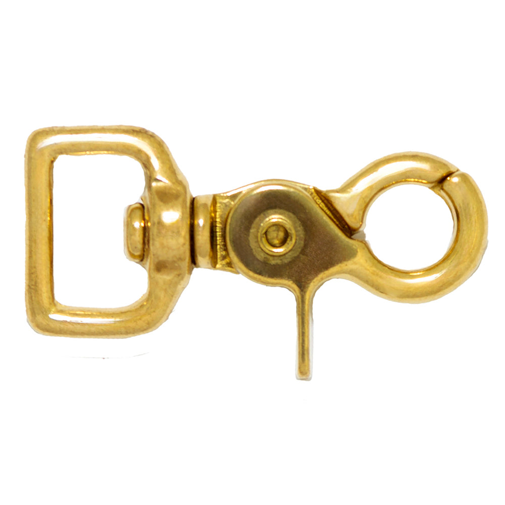 Hilason 3/4" x 2-1/2" Solid Brass Trigger Snap | Heavy Duty Square Eye Tack