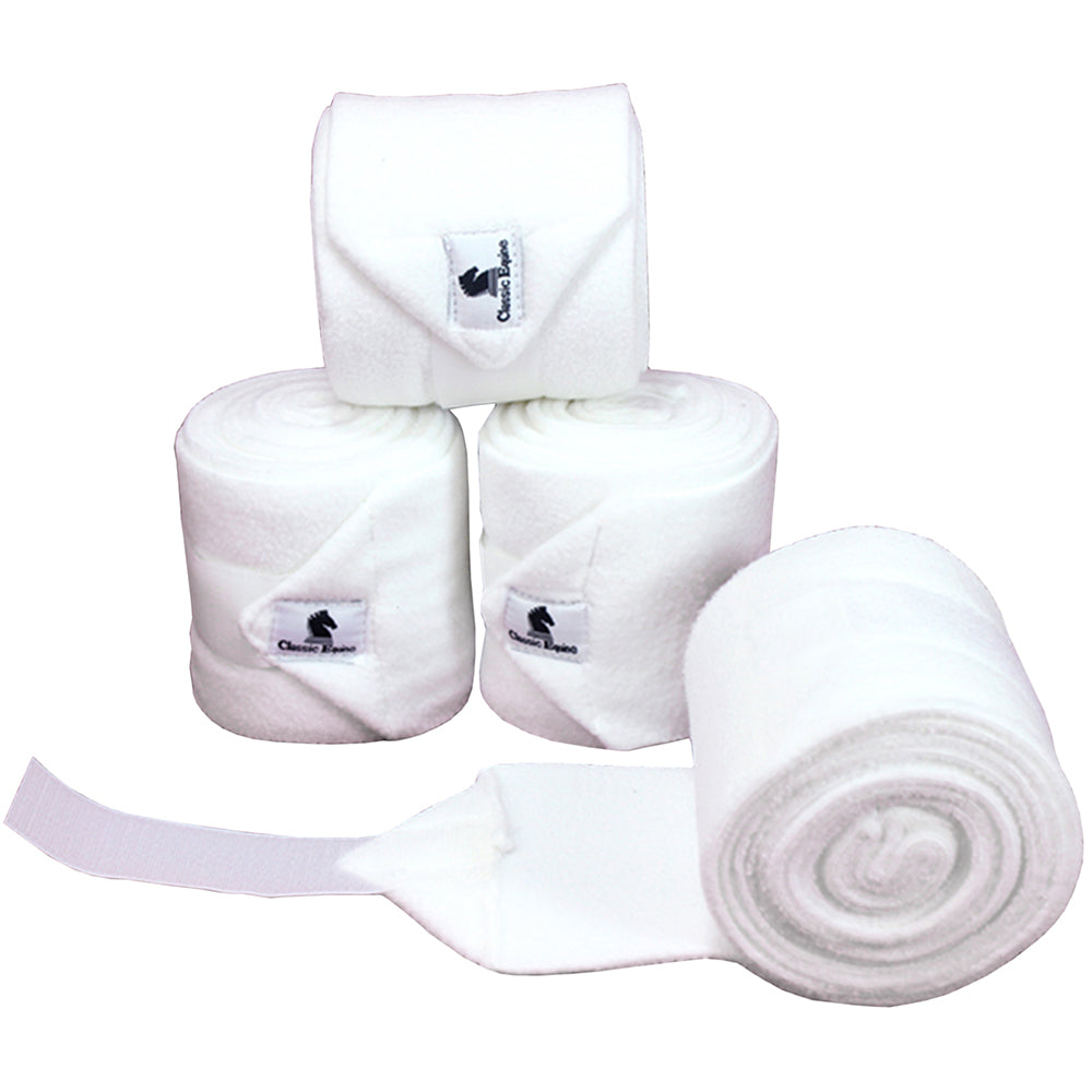 White Classic Equine Tack Horse Polo Leg Wraps Set Of Four