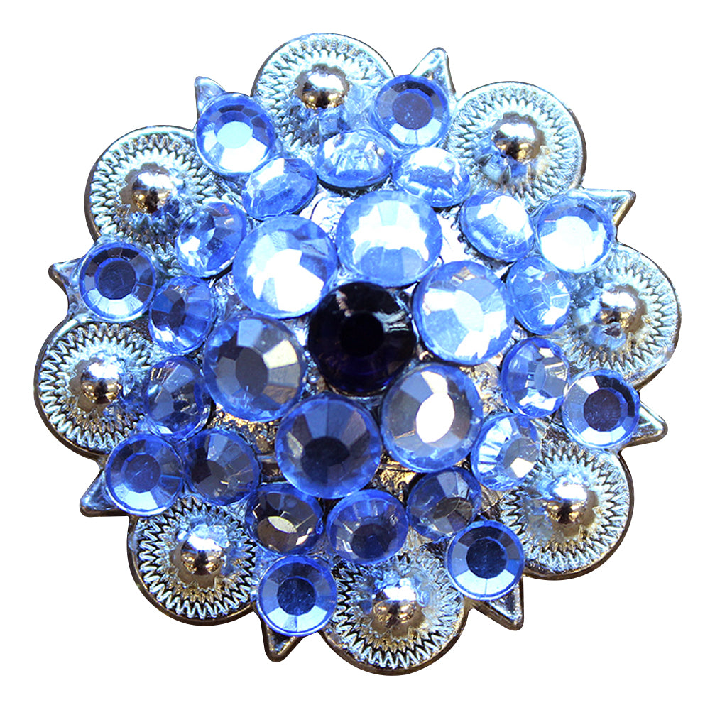 HILASON Western Berry Conchos Glass Rhinestones Bling Tack Cowgirl Blue Color | Concho Belt Slotted