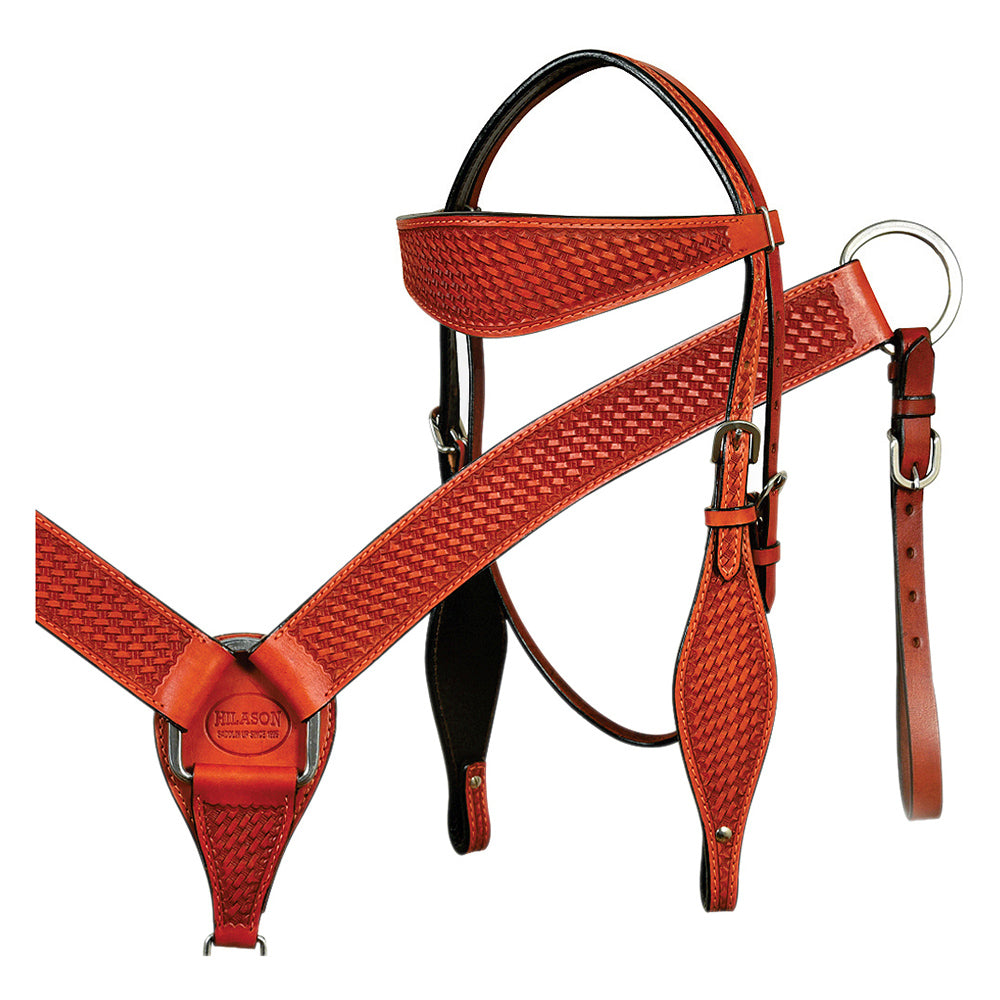 HILASON Western Horse Headstall Breast Collar Set Tack Genuine American Leather | For Horses Headstalls