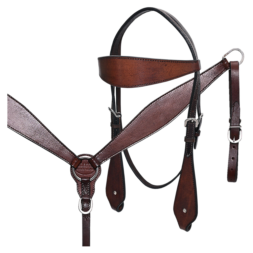 HILASON Western Horse Headstall Breast Collar Set Tack Genuine American Leather