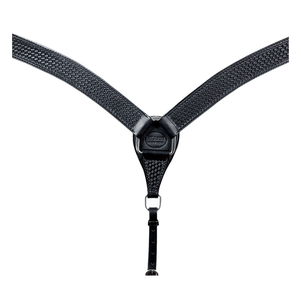 HILASON Western Horse Headstall Breast Collar Set Genuine American Leather Basket Weave Black | For Horses