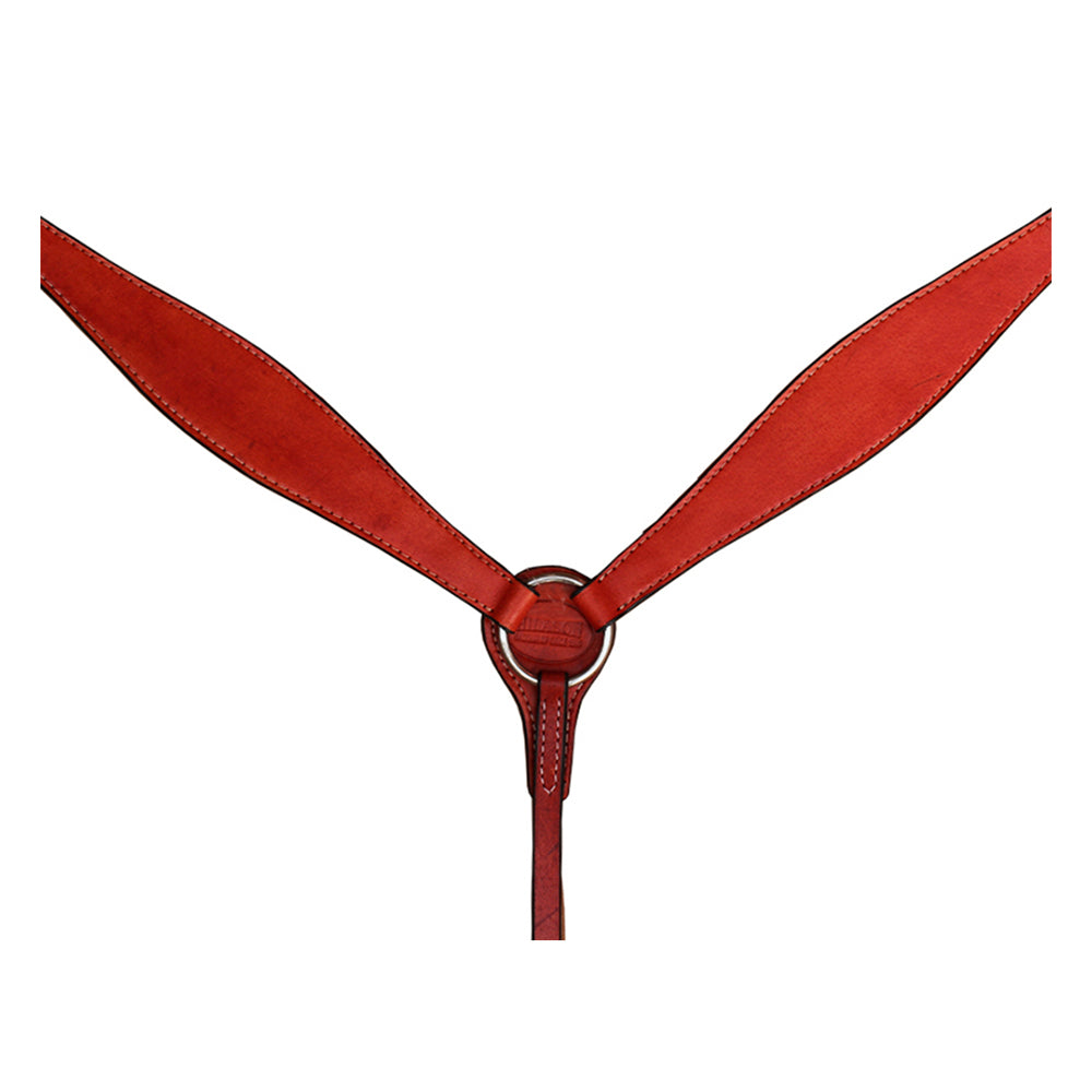 HILASON Western Horse Headstall Breast Collar Set American Leather Plain Mahogany | For Horses