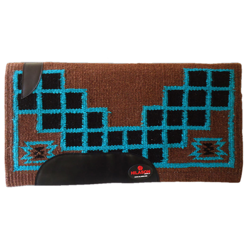 HILASON Western Horse Saddle Blanket Pad New Zealand Wool Rodeo Brown