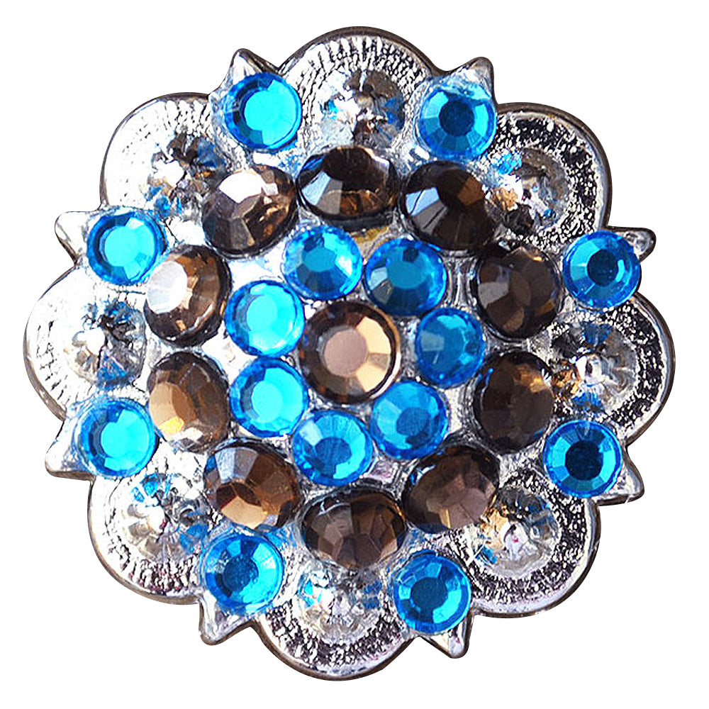 HILASON Western Screw Back Concho Blue Brown Saddle Cowgirl Capri and Color | Bridle Conchos Slotted