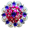 HILASON Blue Pink Crystal 1-1/4In Berry Headstall Saddle | Slotted Conchos Leather Screw Back