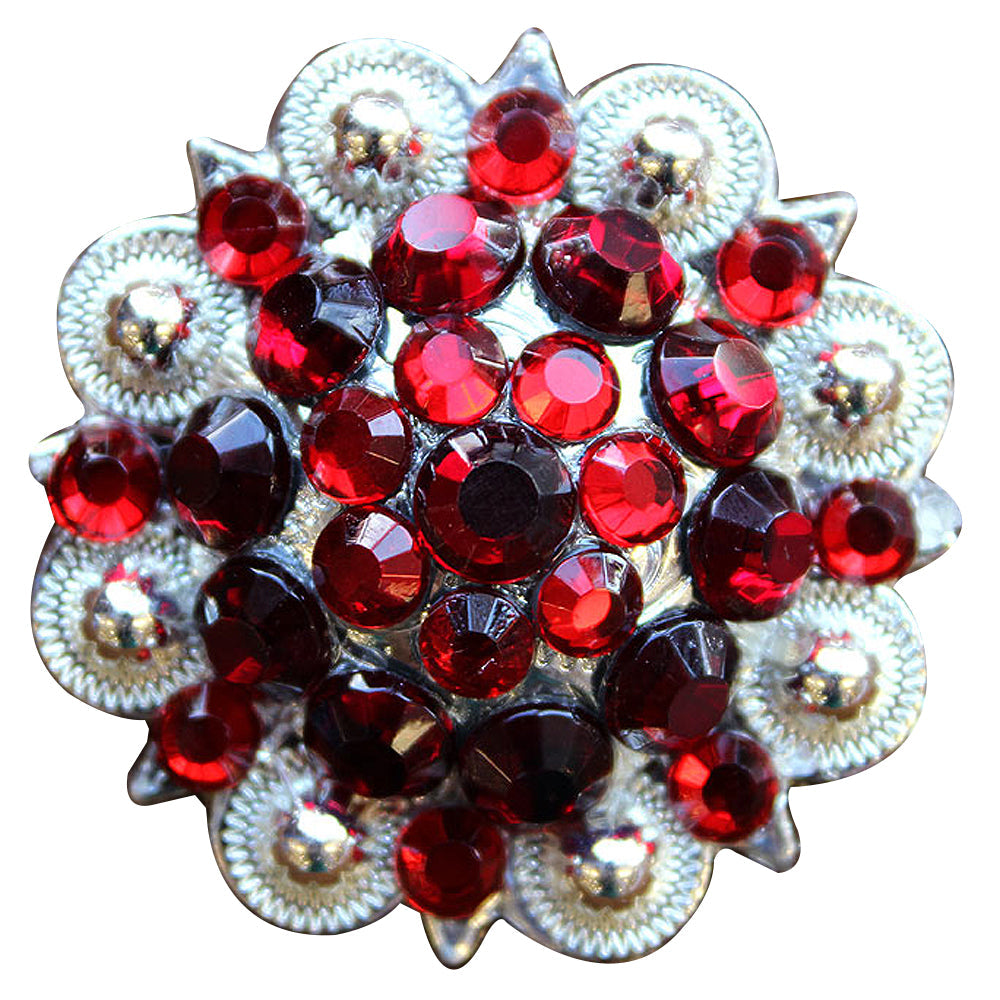 Hilason Pink Red Crystal 1-1/4In. Berry Concho Rhinestone Tack Saddle