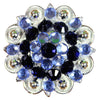 HILASON Blue Black Crystal 1-14In Berry Concho Rhinestone Tack Saddle | Western Belt Slotted Conchos