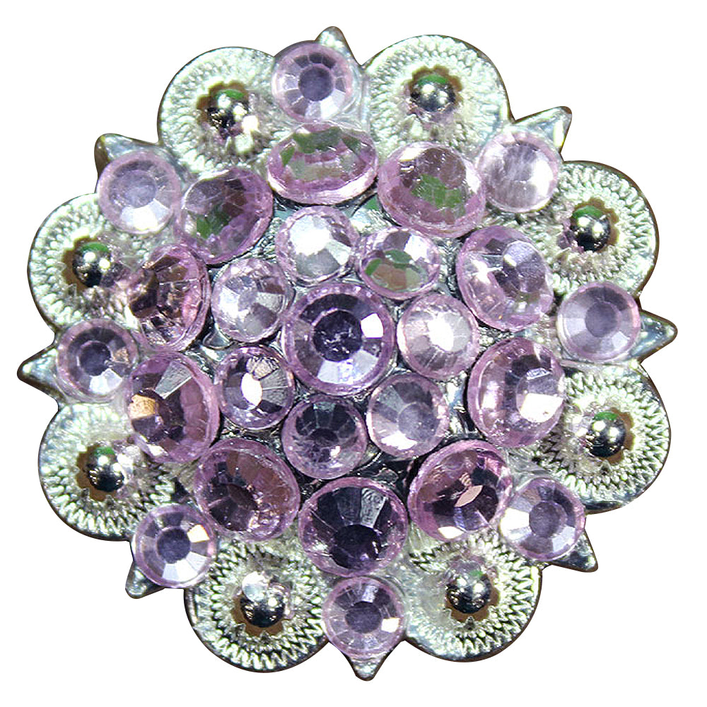 HILASON Western Screw Back Concho Rose Crystal Saddle Cowgirl Color | Bridle Conchos Slotted