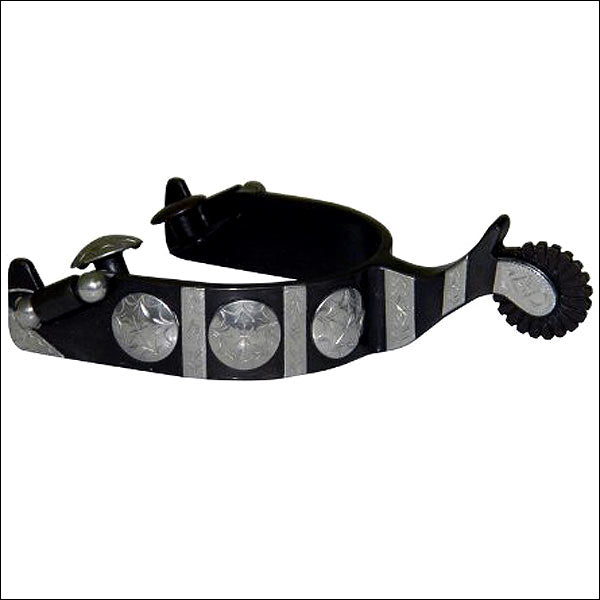 Hilason Classic Antique Finish Santa Fe Starburst Men Spur Chap Guard