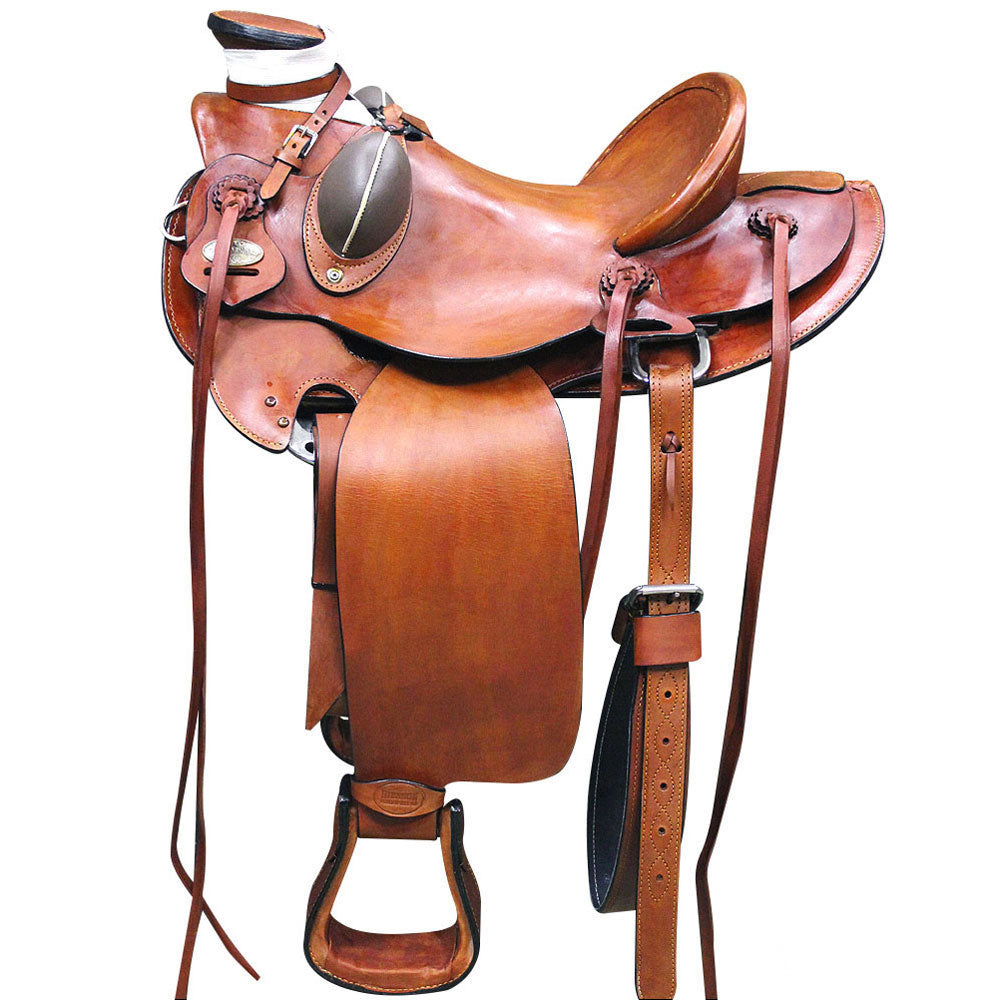 HILASON Western Horse Wade Saddle Leather Ranch Roping Tan Kote | Hand Tooled | Horse Saddle | Western Saddle | Wade & Roping Saddle | Horse Leather Saddle | Saddle For Horses