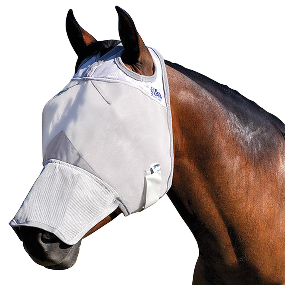 Yearling Crusader Tack Horse Grey Fly Mask Long Nose