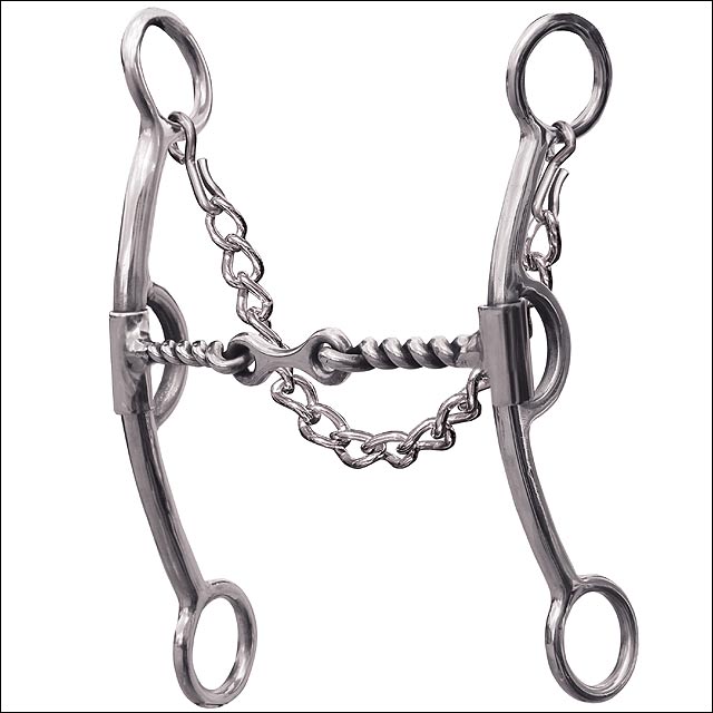 6.75" Professional Choice Derby Bit 3 Piece Twisted Dog-Bone Mouth Horse