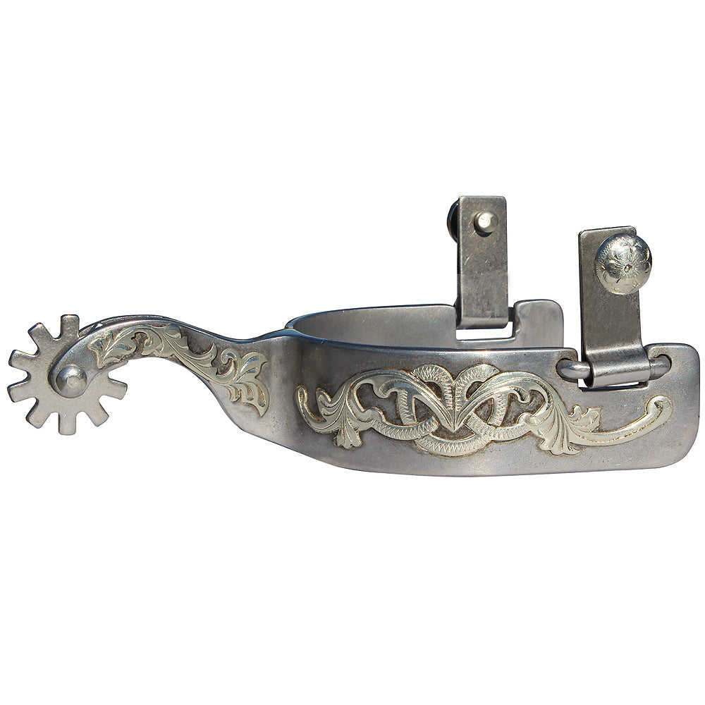 Professional S Choice Bob Avila Floral Shank Spur Silver